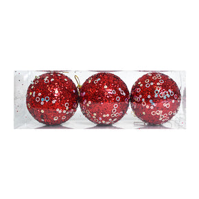 Set de 3 bolas navideñas rojas - 9979-31