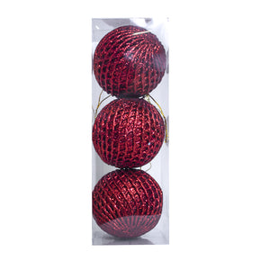 Set de 3 bolas navideñas rojas - 9979-32