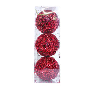 Set de 3 bolas navideñas rojas - 9979-33