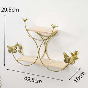 Estante Decorativo para Pared Medio Circulo con Mariposas y Pajaritos