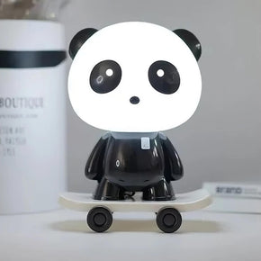 Lámpara LED Ajustable de Noche de Oso Panda en Patineta para Niños